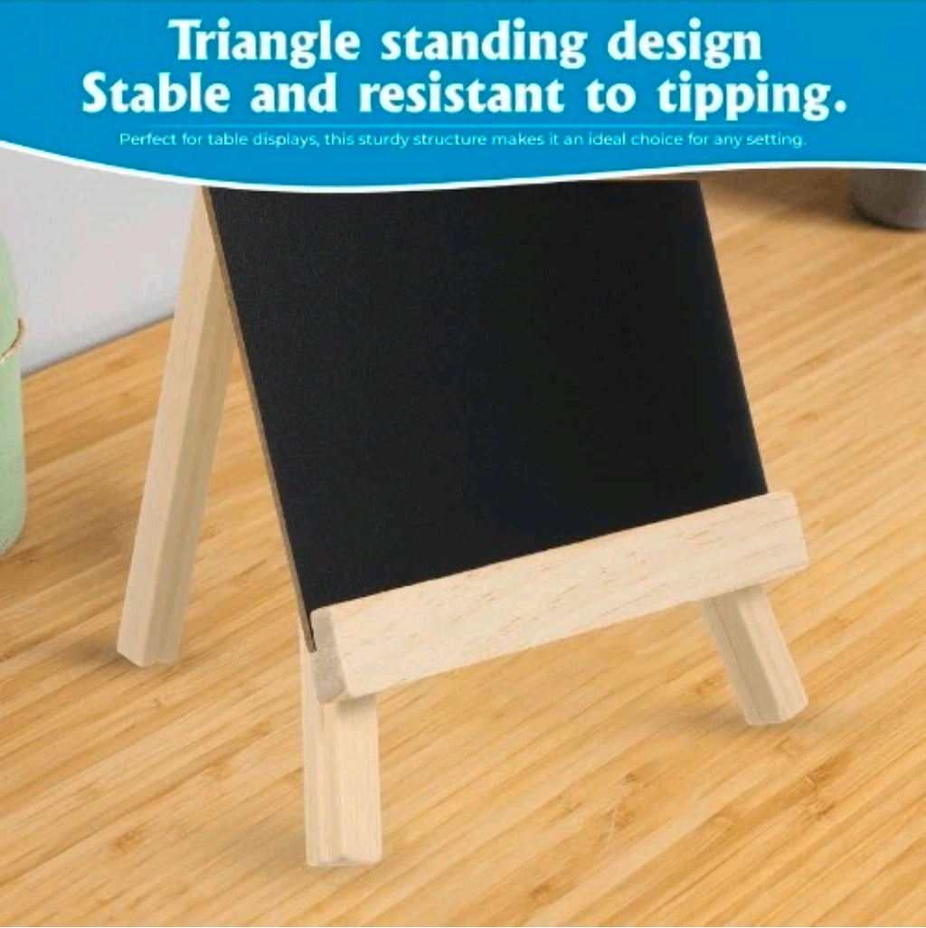 Small Chalkboard with Easel Stand Reusable Mini Blackboard for Home Office Counter School Portable & Durable