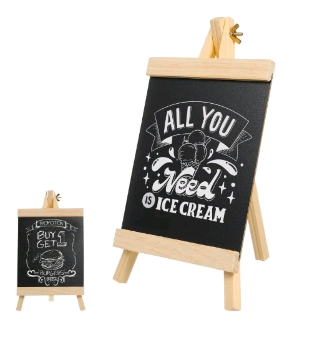 Small Chalkboard with Easel Stand Reusable Mini Blackboard for Home Office Counter School Portable & Durable