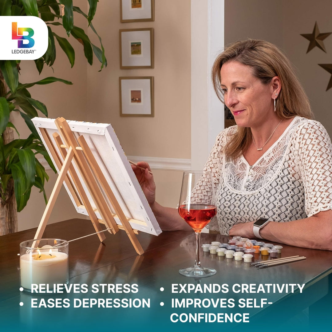 Framed Paint by Numbers Kit for Adults Beginner - Orchard Puzzle 40x50cm with Brushes, Acrylic Paints & Wrinkle-Free Canvas