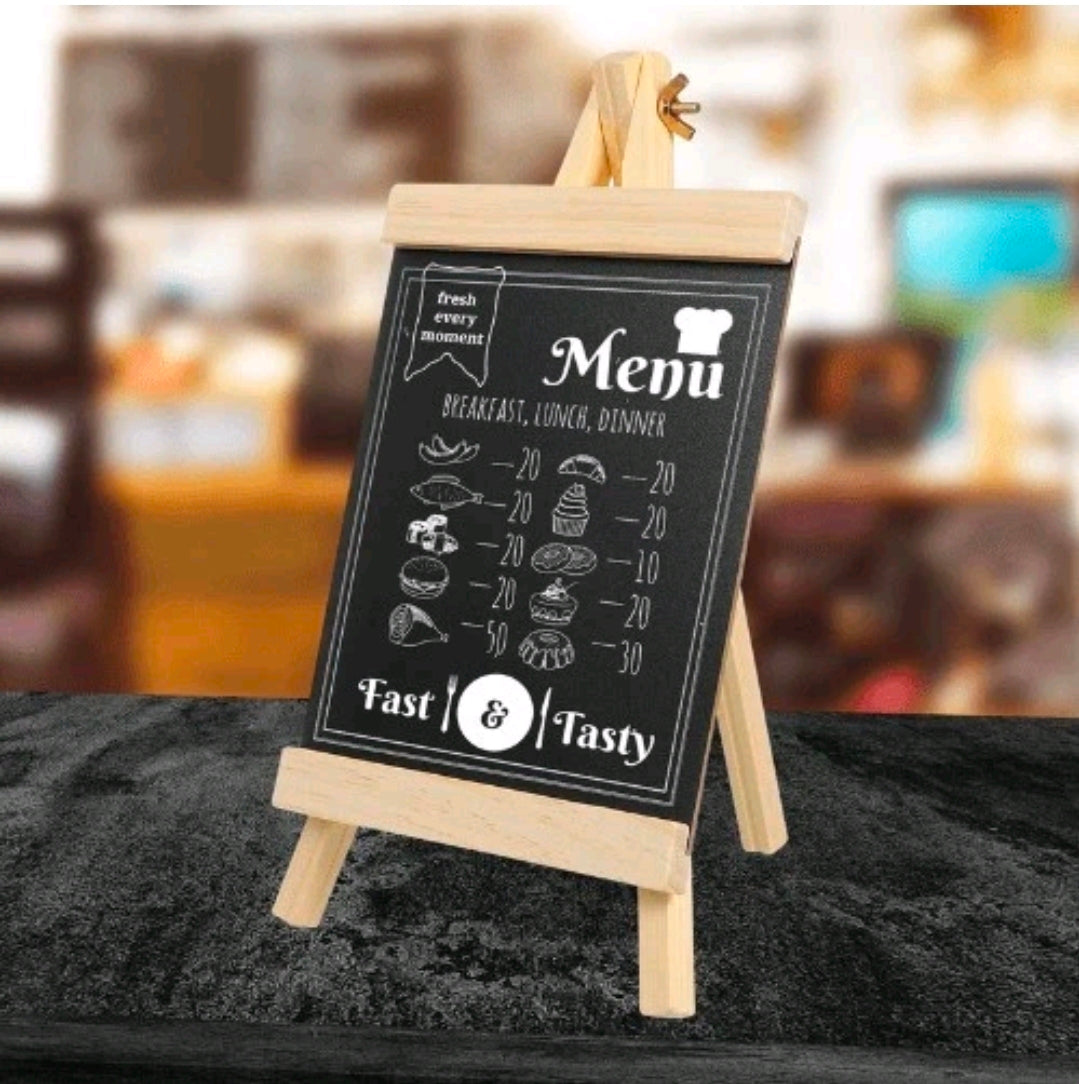 Small Chalkboard with Easel Stand Reusable Mini Blackboard for Home Office Counter School Portable & Durable