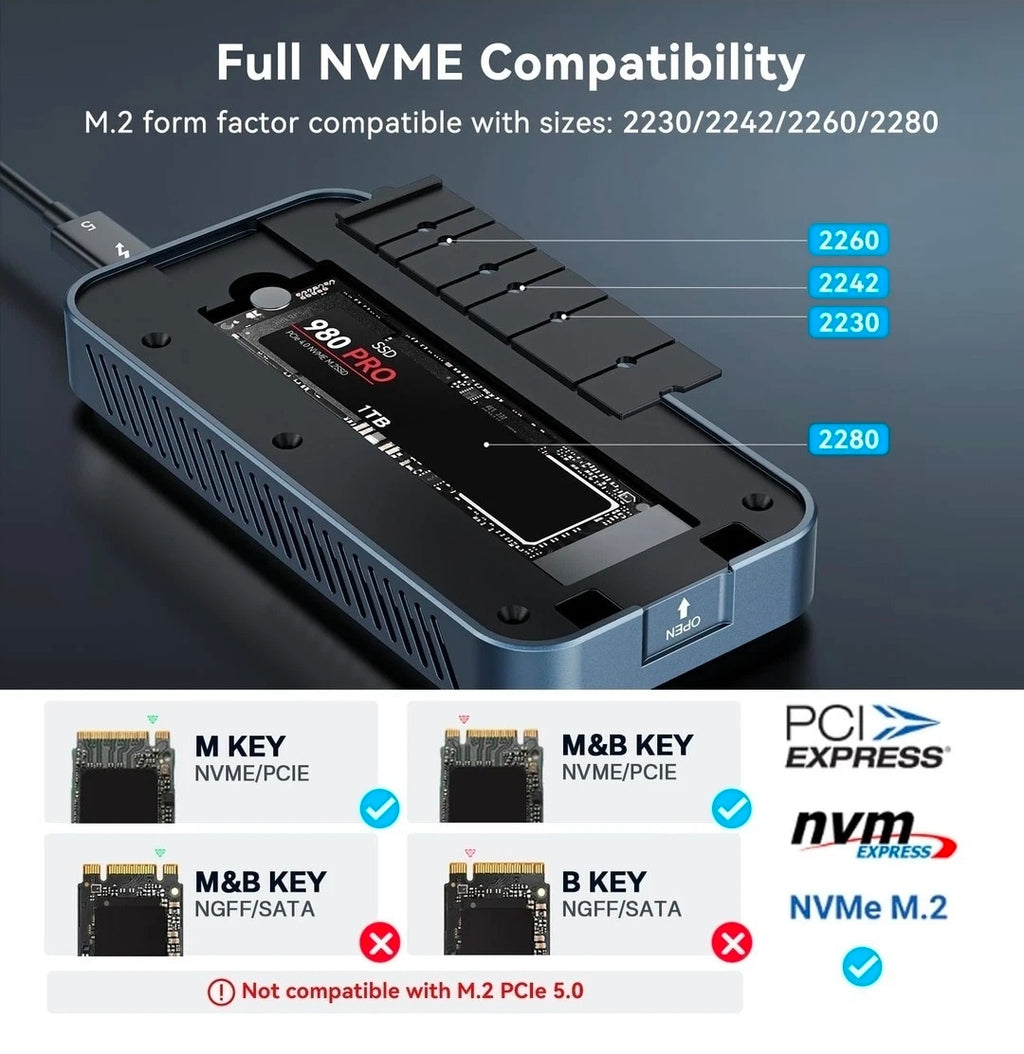 ACASIS 80Gbps M.2 NVMe SSD Enclosure, with Cooling Fan, 80Gbps Nvme Enclosure...