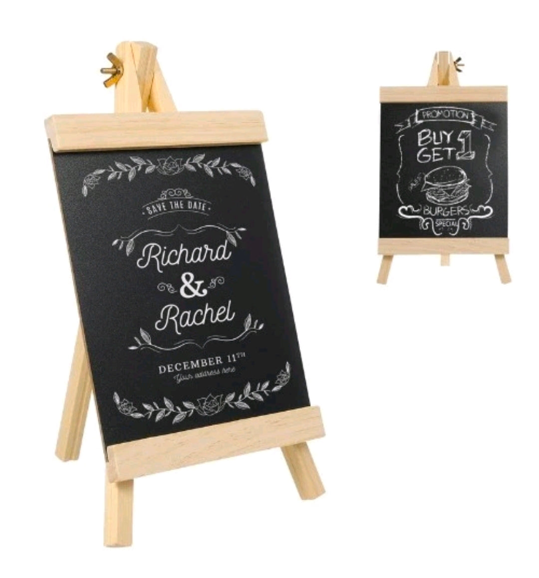 Small Chalkboard with Easel Stand Reusable Mini Blackboard for Home Office Counter School Portable & Durable